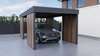 Carport für ein Auto – 4× modulare Wand Goldene Eiche Senkrecht