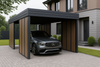 Carport für ein Auto – 4× modulare Wand Goldene Eiche Senkrecht