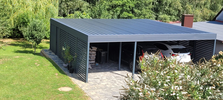  Reihen-Carport - 8x Horizontal Wand