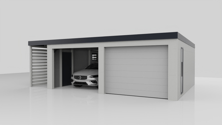 Gedämmte Garage mit zusätzlichem Carport – 8,5x6m