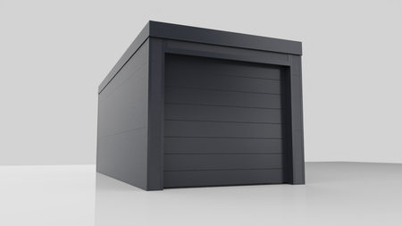 Gedämmte Einzelgarage – Modernes Anthrazit
