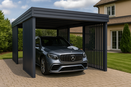 Přístřešek pro jedno auto - 4x vertikal stěna Palisáda