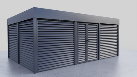 Wiata śmietnikowa 6x4 m - ścianka Żaluzja