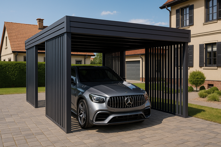 Přístřešek pro jedno auto - 4x vertikal stěna Palisáda