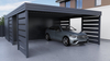 Doppelcarport + Abstellraum auf der Rückseite PIR - 4x Modern+ Wand