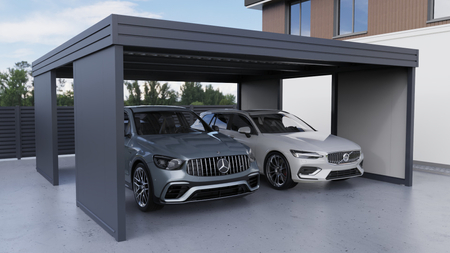 Přístřešek pro dvě auta - 4x PIR stěna
