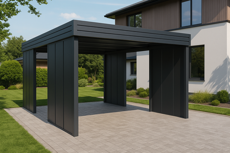 Wiata garażowa na jedno auto - 4x ścianka Modułowa Pion