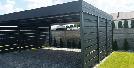 Wiata garażowa na dwa auta - 4x ścianka modern+