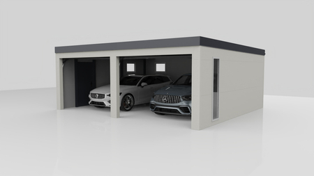 Zateplená dvojgaráž 7x6 m + dvě vrata Hörmann