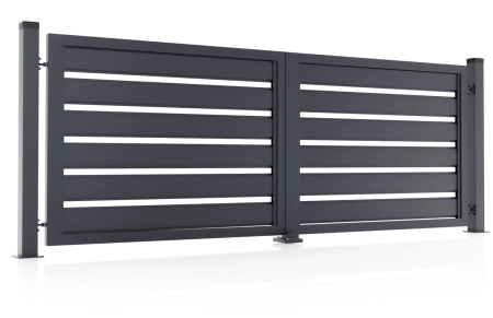 Doppelflügeltor im Horizontalzaun