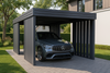 Carport für ein Auto – 4× modulare Seitenwand, Farbton „Goldene Eiche“, vertikal