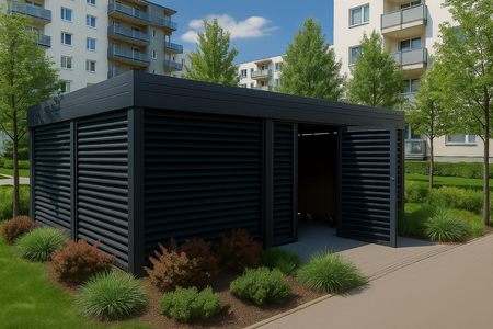 Přístřešek na odpad 6x4 m – stěna žaluziová