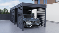 Jediný přístřešek pro auto + technická místnost v zadní části FALA - 4x palisádová stěna