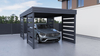 Carport für ein Auto - 4x Modern+ Wand