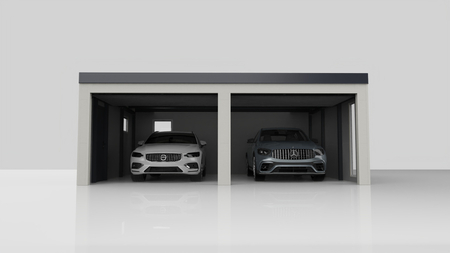 Gedämmte Doppelgarage 7x6 m + zwei Hörmann-Tore