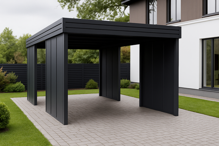 Carport für ein Auto – 4× modulare Seitenwand, vertikal