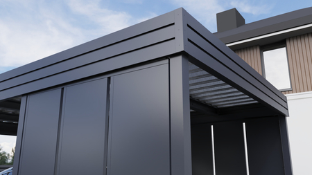 Carport für ein Auto – 4× modulare Seitenwand, vertikal
