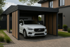 Carport für ein Auto – 4× modulare Wand Goldene Eiche Senkrecht