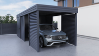 Einzelcarport + Abstellraum auf der Rückseite PIR - 4x Jalousie Wand