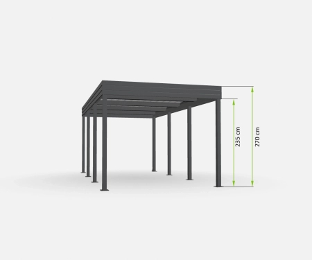 Carport für ein Auto - 4x Palisade Wand