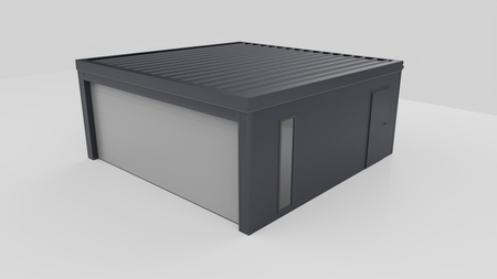 Garaż ocieplany dwustanowiskowy z płyt PIR 6 cm – 6×6