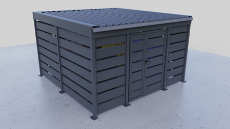Wiata śmietnikowa Light 4x4 m - ścianka Modern+