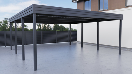 Wiata garażowa na dwa auta - bez ścianek