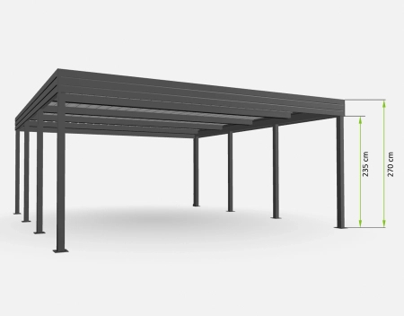 Přístřešek pro dvě auta - 4x moderní + stěna