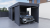 Einzelcarport + Abstellraum auf der Rückseite PIR - 4x Jalousie Premium Wand