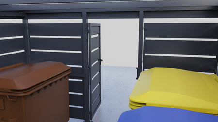 Mülltonnenunterstand 4×4 m – Modern+ Wand
