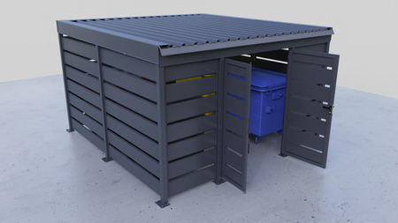 Přístřešek na odpadky Light 4×4 m – stěna Modern+