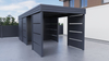 Einzelcarport + Abstellraum auf der Rückseite - PIR - 4x Modularwand
