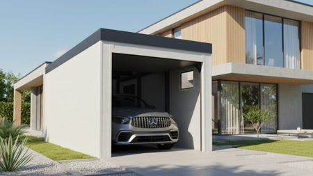 Zateplená garáž pro jedno auto – z PIR panelů 6 cm