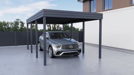 Wiata garażowa na jedno auto - bez ścianek