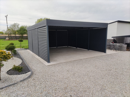 Přístřešek pro dvě auta - 4x prémiová slepá stěna