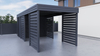 Einzelcarport + Abstellraum auf der Rückseite - Wellblech - 4x Horizontal Wand