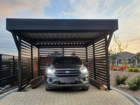 Carport für ein Auto - 4x horizontale Wand