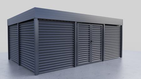 Mülltonnenunterstand 6×4 m – Wellenwand