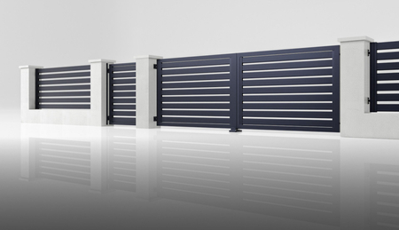 Doppelflügeltor im Horizontalzaun