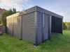 Carport + Abstellraum an der Seite - Wellblech - 2x Jalousie Premium Wand