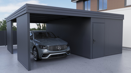 Carport + Abstellraum an der Seite - PIR - 2x PIR Wand