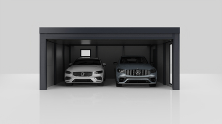 Garaż ocieplany dwustanowiskowy z płyt PIR 6 cm – 6×6