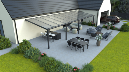 Zadaszenie tarasowe o wymiarach 11x3 m