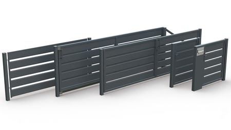 Doppelflügeltor im Horizontalzaun