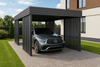 Einzel-Carport – 4× Vertikal Wand Palisade