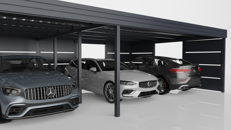  Reihen-Carport - 8x Modularwand