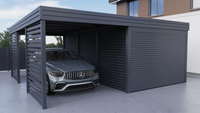 Carport mit Garage aus Wellblech - 2x Palisade Wand