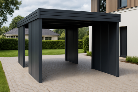 Carport für ein Auto – 4× modulare Seitenwand, vertikal