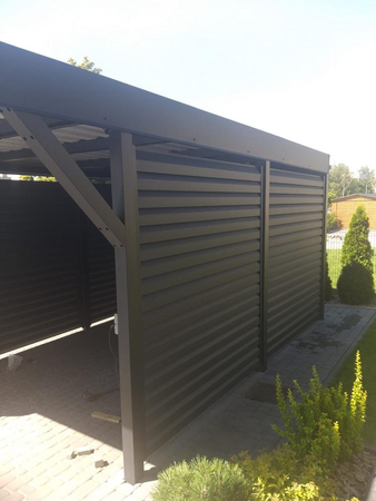 Carport für ein Auto - 4x Jalousiewand Premium