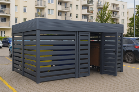 Wiata śmietnikowa 6x4 m - ścianka Horyzontal
